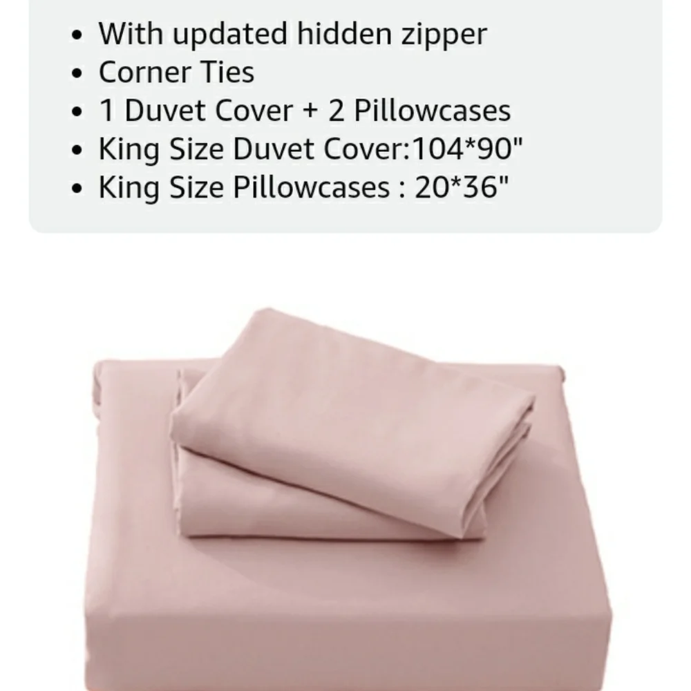 ⭐🆕Mocha Pink King Duvet Cover set